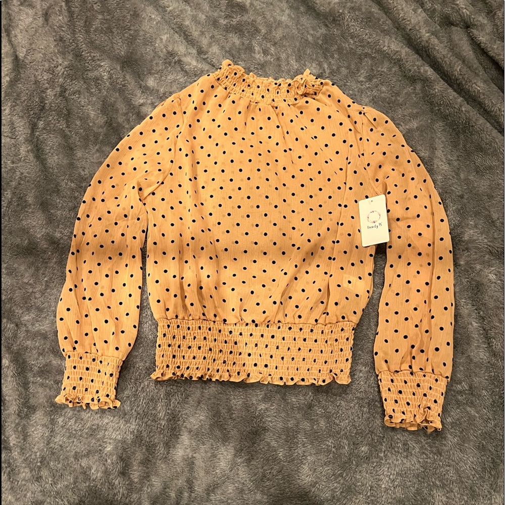trendy is polka dot cover up top size medium